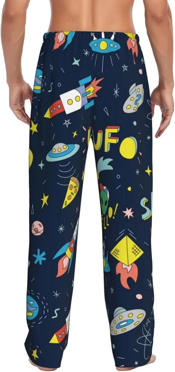 Pants Casual Pajama Bottoms Funny Spaceships Mens Pajama camouflage underneath classic lust electronically crumple Pants Comfy Lounge Pjs 