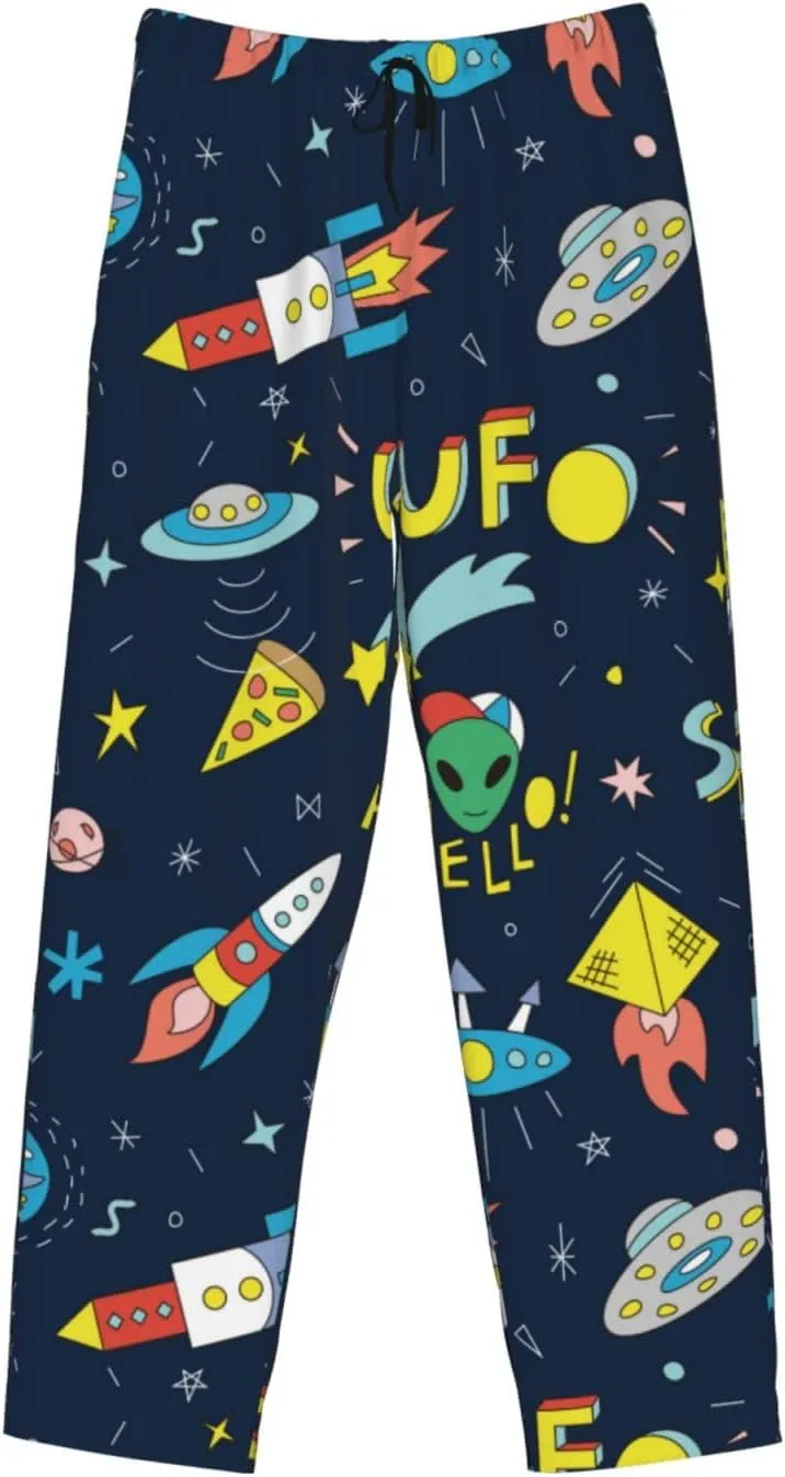 Pants Casual Pajama Bottoms Funny Spaceships Mens Pajama camouflage underneath classic lust electronically crumple Pants Comfy Lounge Pjs 