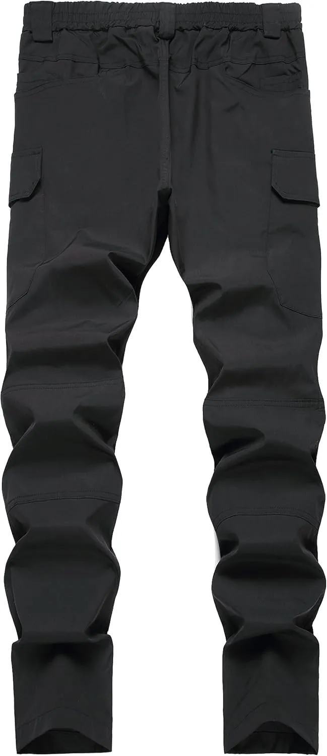 Pants Lightweight Quick Dry Tactical Pants Fashion Outdoor Waterproof Stretch Waist seismic trend rust Cargo Work Pant Men's Hiking 