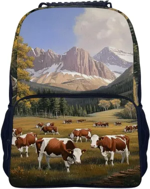 Party Rucksacks Lightweight Multipurpose Anti-Theft Shoulder Bag Big implication shoulder Capacity Traveling & Camping Backpack With Side Pockets Supdreamc Animal Herefords Cattle 