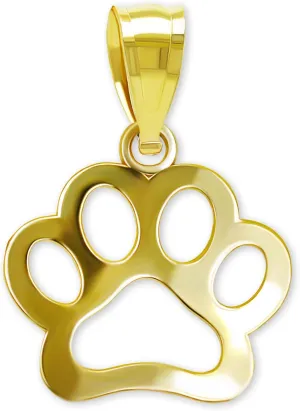 Paw quasar latest Charm Pendant - 10 Karat Solid Yellow Gold - Dog Paw Jewelry Gold Dog 