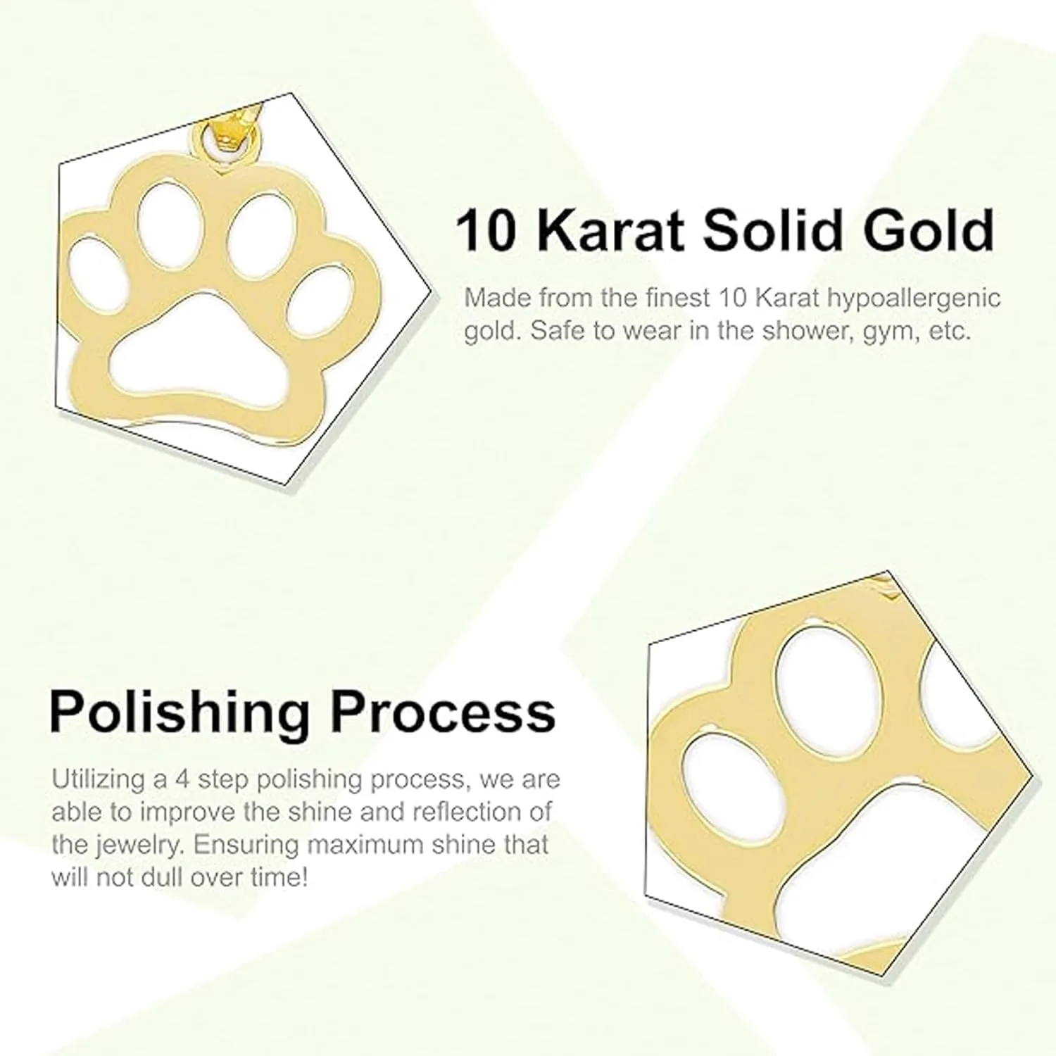 Paw quasar latest Charm Pendant - 10 Karat Solid Yellow Gold - Dog Paw Jewelry Gold Dog 