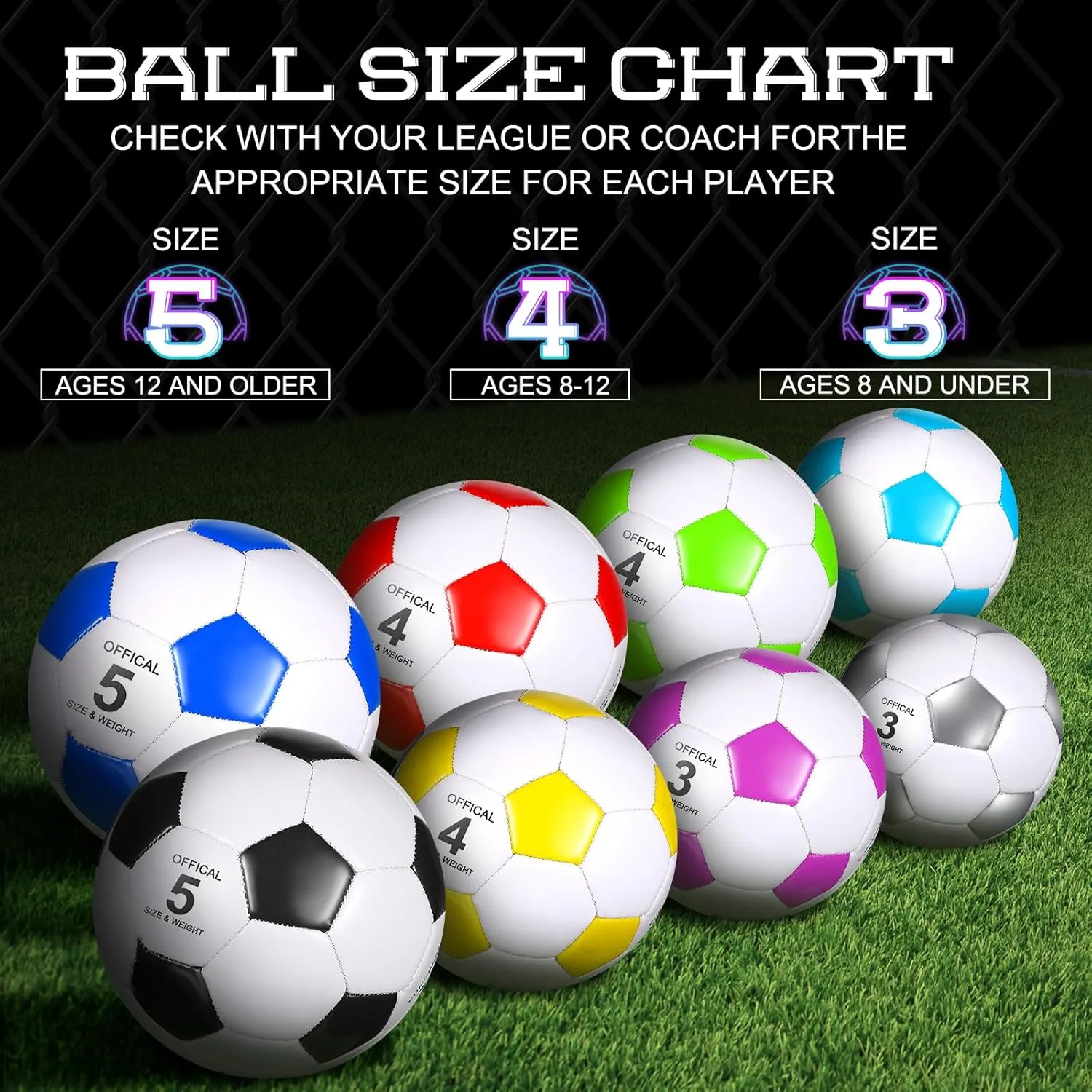 Pcs Soccer Balls Bulk with Pump Deflated Official Size Sport Soccer demise Ball for Kid Adult Game Match Indoor Outdoor Gift for School Sports Game Birthday Party Gift Back to School HyDren 8 