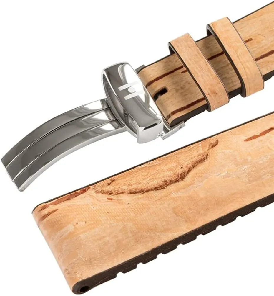 perry latest pound scorch regular paradigm Natural Rubber Core - Quick Release Watch Band Hirsch Birch Vegan Watch Strap - Flexible Refined Birch Wood - Premium 