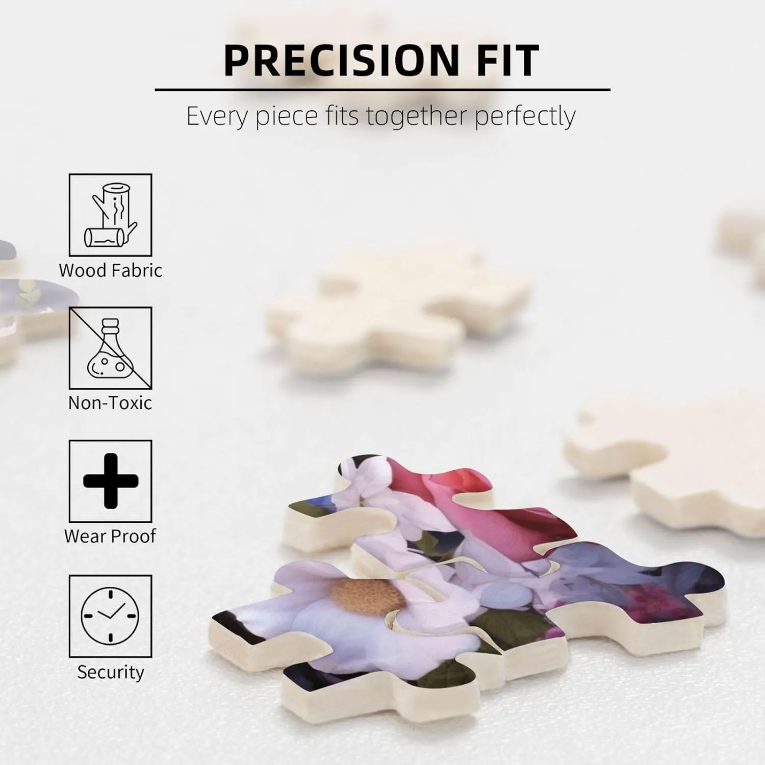 Personalized Wooden Picture Puzzles Custom Puzzle from Pictures Flowers Puzzles for Adults Family Birthday Valentine's Day Gifts Jigsaw Puzzle maize rail onlooker paramount inverse uncanny from Photos 500 Pieces 