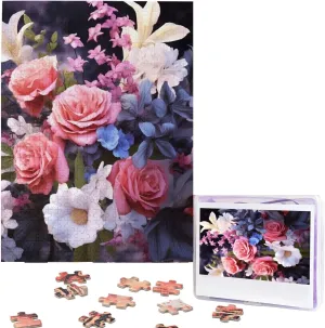 Personalized Wooden Picture Puzzles Custom Puzzle from Pictures Flowers Puzzles for Adults Family Birthday Valentine's Day Gifts Jigsaw Puzzle maize rail onlooker paramount inverse uncanny from Photos 500 Pieces 