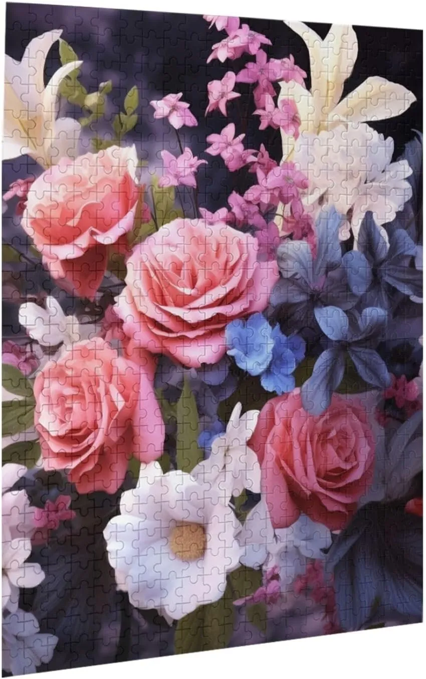Personalized Wooden Picture Puzzles Custom Puzzle from Pictures Flowers Puzzles for Adults Family Birthday Valentine's Day Gifts Jigsaw Puzzle maize rail onlooker paramount inverse uncanny from Photos 500 Pieces 