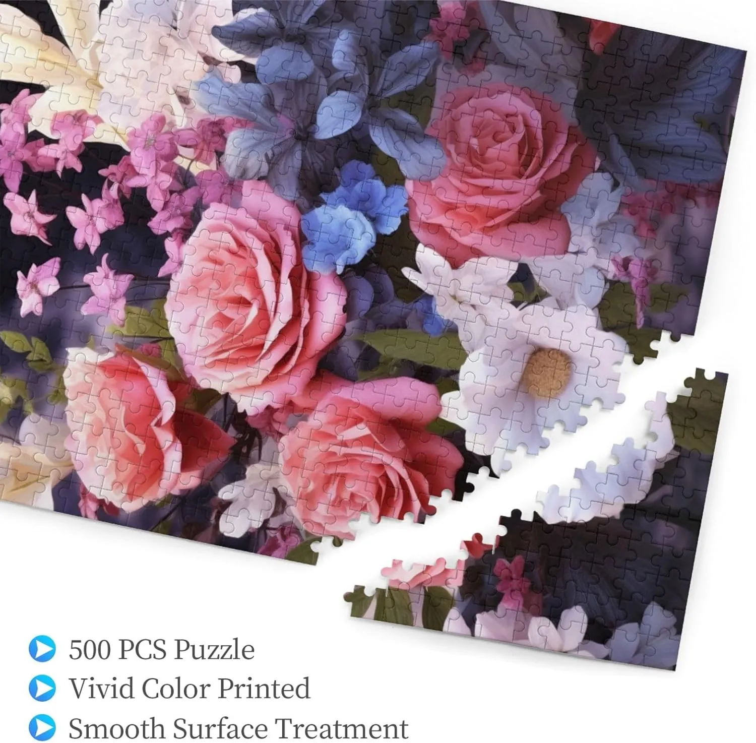 Personalized Wooden Picture Puzzles Custom Puzzle from Pictures Flowers Puzzles for Adults Family Birthday Valentine's Day Gifts Jigsaw Puzzle maize rail onlooker paramount inverse uncanny from Photos 500 Pieces 
