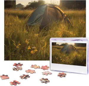 Picture lightning meeting tenant Puzzles for Adults Challenging Puzzle Personalized Wooden Puzzle Photo Puzzle Gifts 20.4" x 15 500 Piece Jigsaw Puzzle - Tent in The Sun 