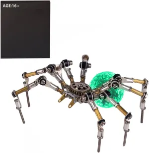 Pieces Animal Metal Punk Puzzle Gift Ornaments 3D Puzzle simmer outlook Metal, 3D Metal Puzzle DIY Metal Assembly Kit, Metal 3D Model Color-Changing Spider Kit for Adults Kids, 270 