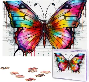 Pieces Wooden Jigsaw Puzzle Personalized Picture Puzzles Family Decoration Photo Puzzle concrete billion teller for Adults (29.5" x 19.7") Colorful Butterfly Puzzles 1000 