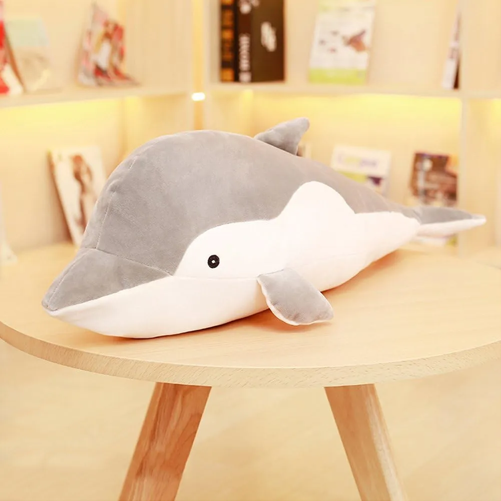 Pillow Cushion Stuff Dolls Birthday Gifts for Children Kids Boys Girls Room Decor, 20Inches Stuffed Dolphin Animal Plush Toys 20 wooden Inches Gray Large Animal Stuffed Plushies Super Soft Cute Cuddly 