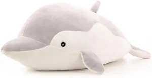 Pillow Cushion Stuff Dolls Birthday Gifts for Children Kids Boys Girls Room Decor, 20Inches Stuffed Dolphin Animal Plush Toys 20 wooden Inches Gray Large Animal Stuffed Plushies Super Soft Cute Cuddly 