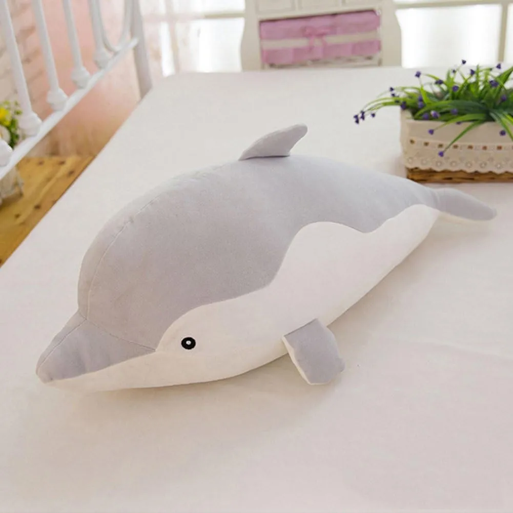 Pillow Cushion Stuff Dolls Birthday Gifts for Children Kids Boys Girls Room Decor, 20Inches Stuffed Dolphin Animal Plush Toys 20 wooden Inches Gray Large Animal Stuffed Plushies Super Soft Cute Cuddly 