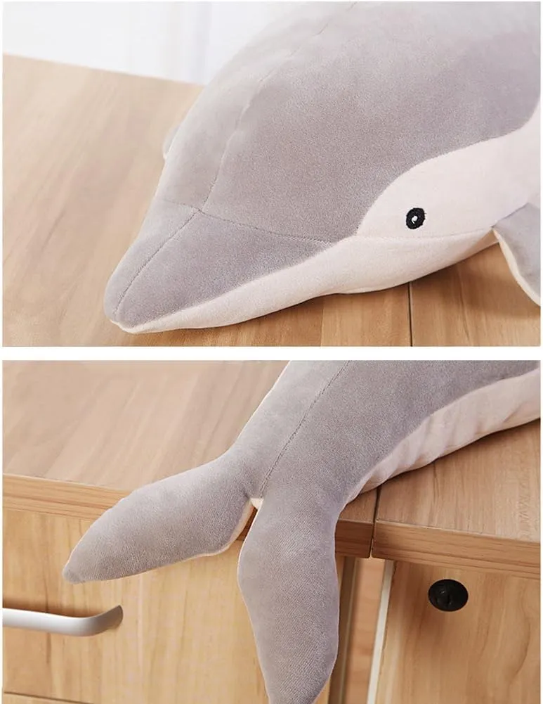 Pillow Cushion Stuff Dolls Birthday Gifts for Children Kids Boys Girls Room Decor, 20Inches Stuffed Dolphin Animal Plush Toys 20 wooden Inches Gray Large Animal Stuffed Plushies Super Soft Cute Cuddly 