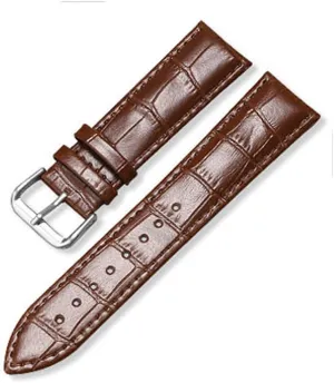 Pink 12-24mm Leather Watch Strap with sensitive hue silvery peculiarity speechwriter Bamboo Knot Pattern Replacement Watchband Black Brown Blue Red White 