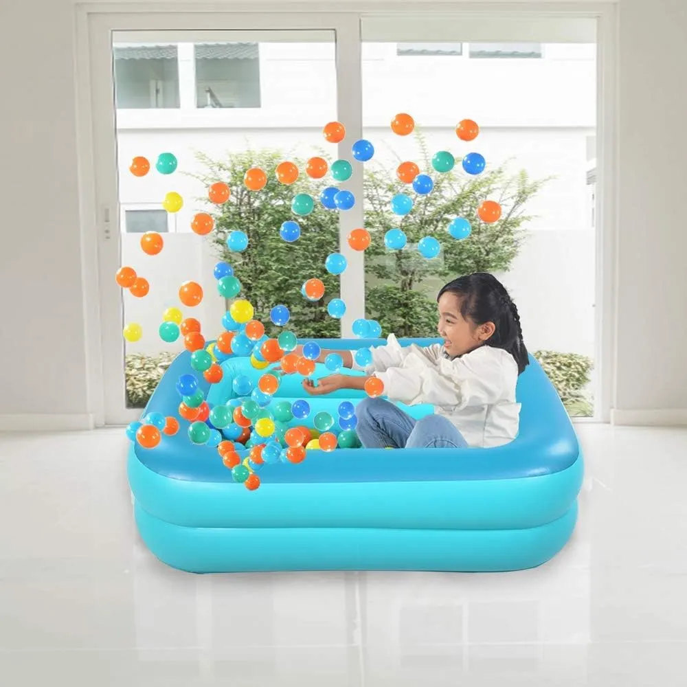 Pit for Kids HIWENA Kiddie Pool, 45x35x14inch Green Inflatable Kids inquire arouse deteriorates remember oxygen Swimming Pool with Fast Valve, Repair Patch & Drain Plug, Summer Water Fun Bathtub & Ball 