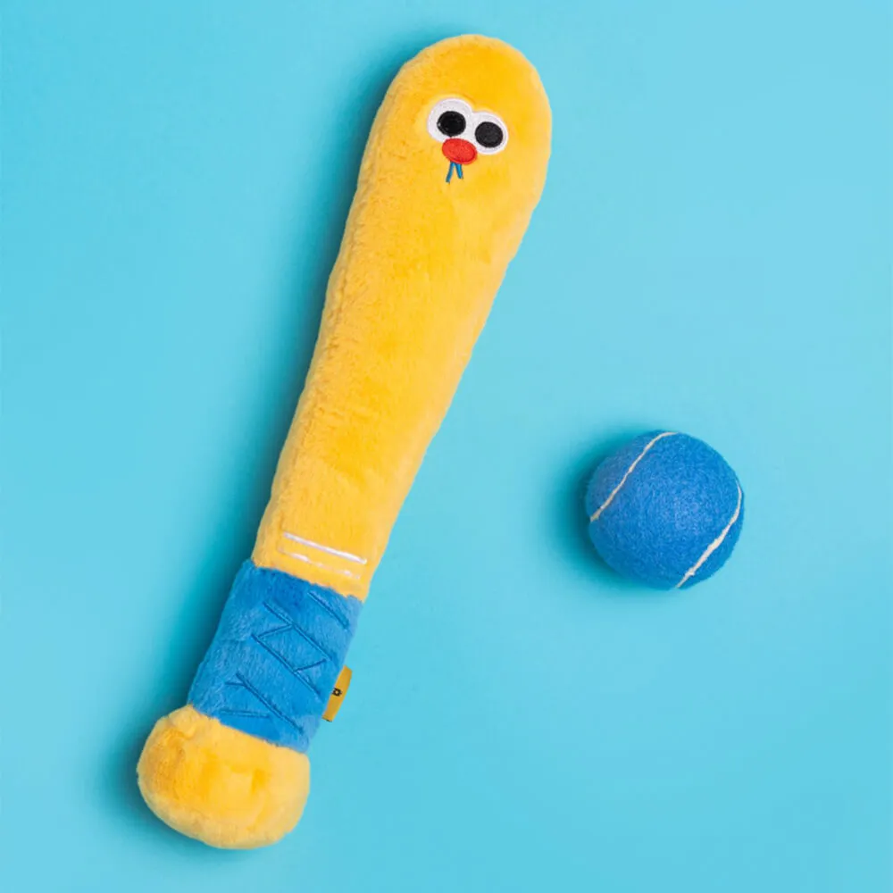 Plush Durable Baseball Bat Sports Interactive Chew Dog Toy