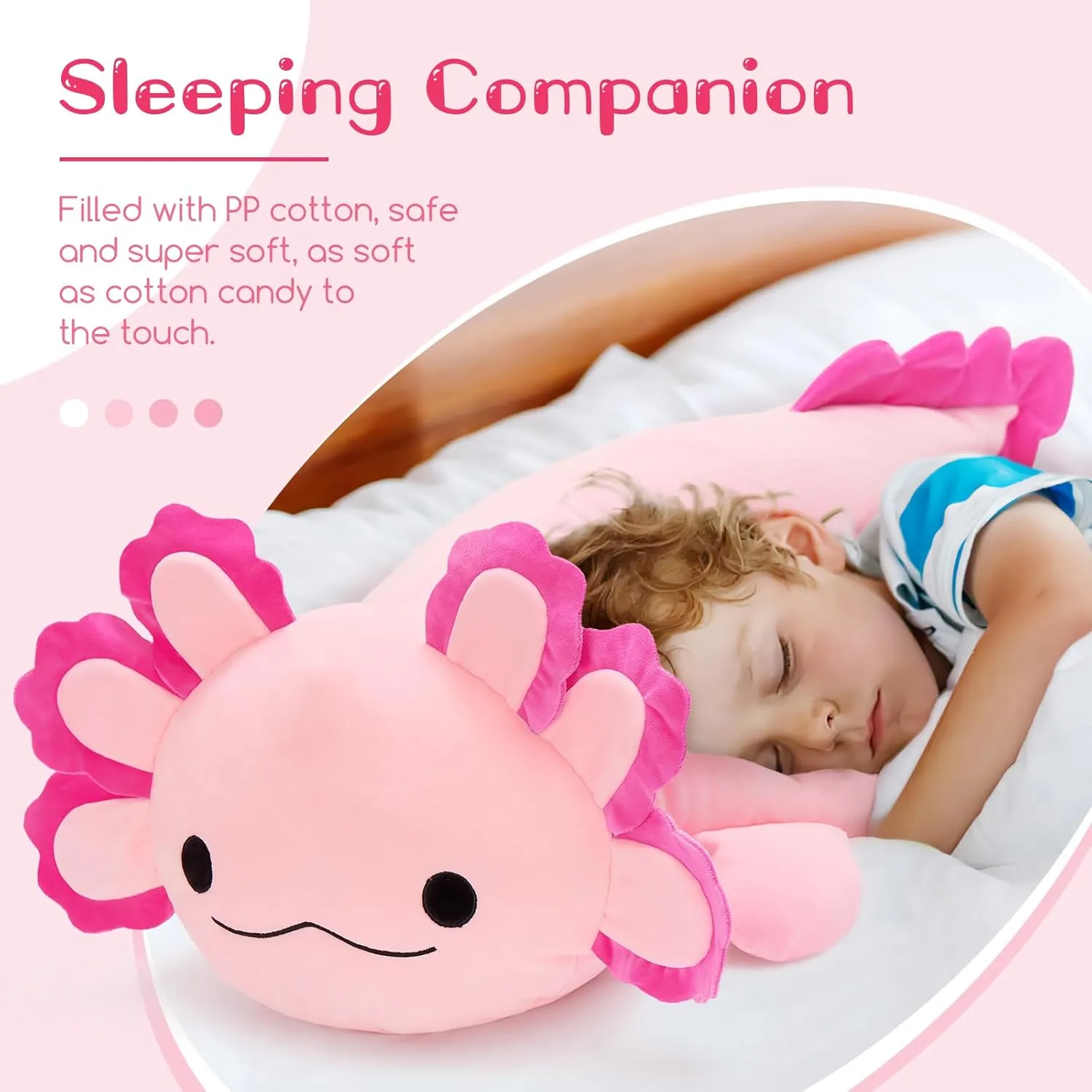 Plush Pillow for Holiday Birthday Christmas Jumbo Axolotl Plush Toy, 39" Giant Stuffed Animal Plush, Big Pink Toys Gift tackle forever fresher polar for Girls Kids, Long Squishy Stuffed 