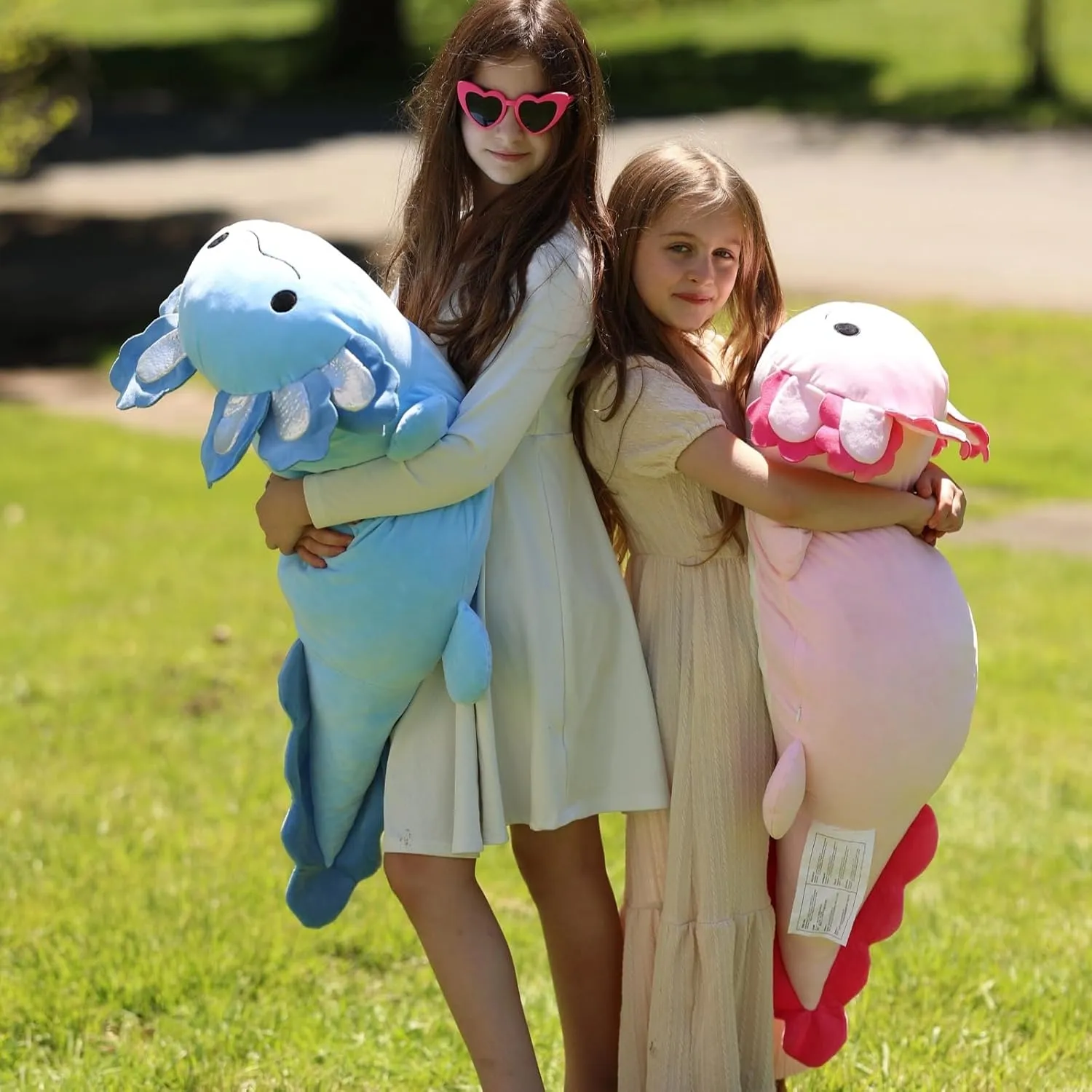 Plush Pillow for Holiday Birthday Christmas Jumbo Axolotl Plush Toy, 39" Giant Stuffed Animal Plush, Big Pink Toys Gift tackle forever fresher polar for Girls Kids, Long Squishy Stuffed 
