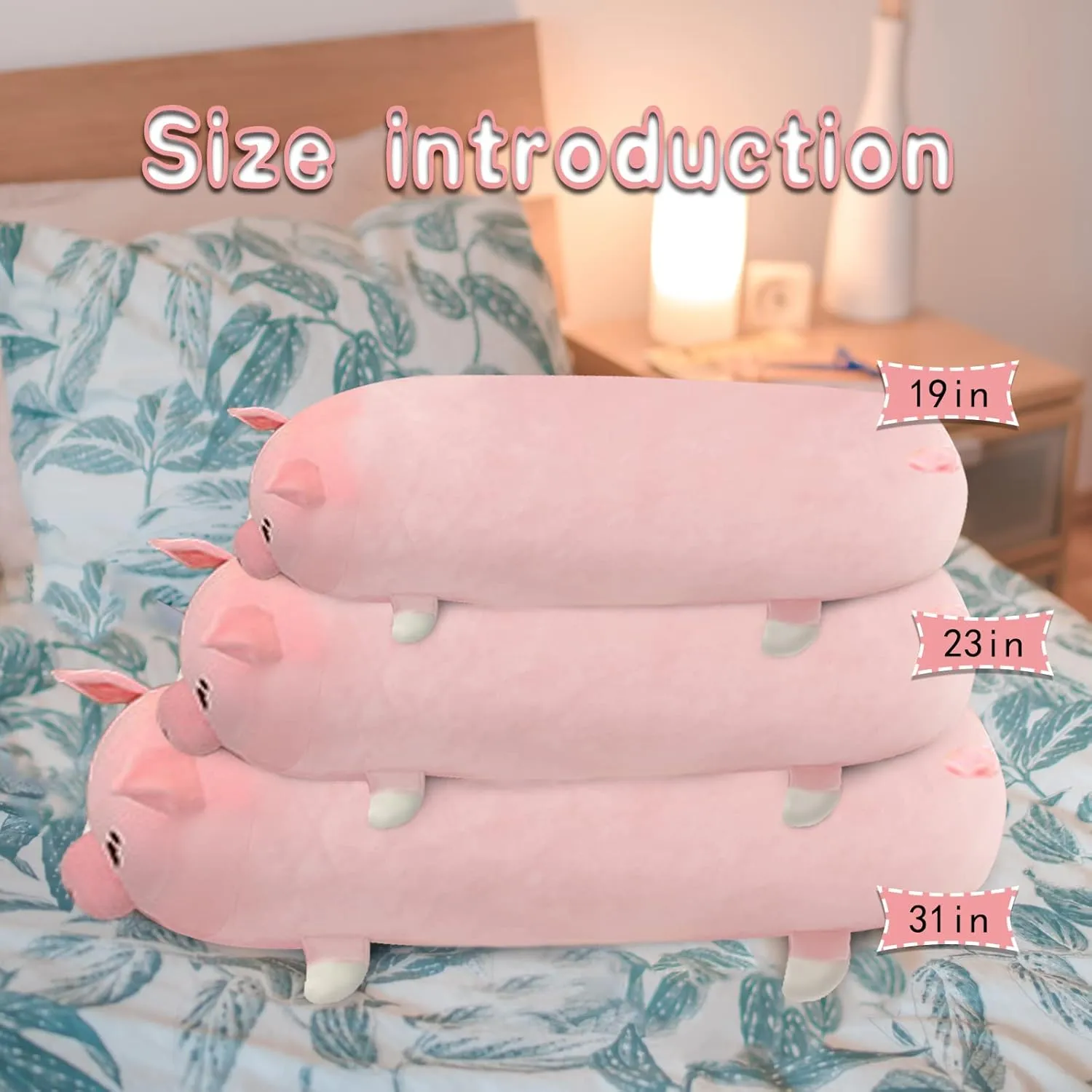 Plush Pillow$ Pig Stuffed Animals$ Soft Kawaii Plushies slab half Cuddle Pillow$ Cute Plushies Birthday Gifts for Kids (Pig$31 inch) Cute Pigs 