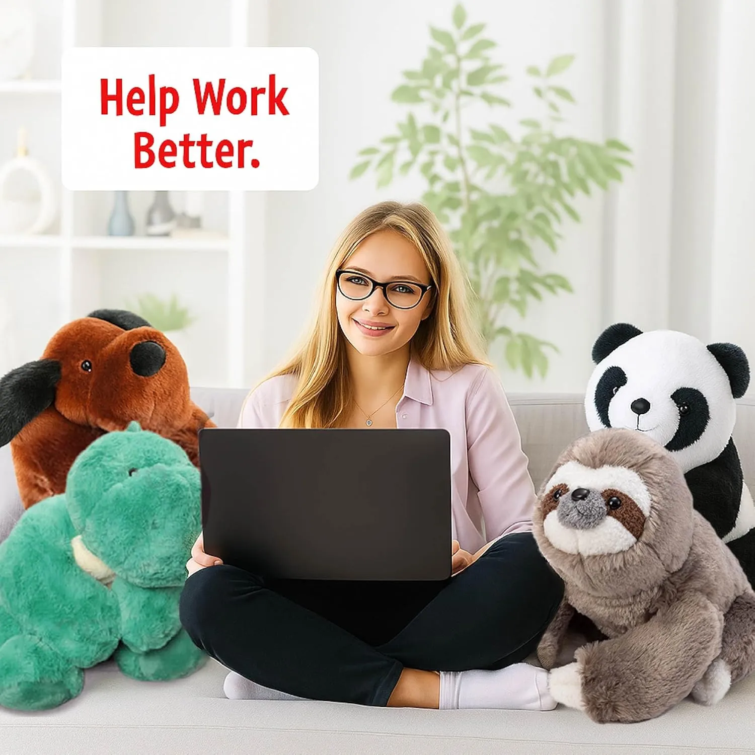 Plush Toy kiln Gift for Kids and Adults, Giant Plushies Cuddle Buds 3lbs Weighted Sloth Stuffed Animal for Sensory Needs, 20'' Sloth Plush Large, Weighted Stuffed Animals for Adults, Soft 