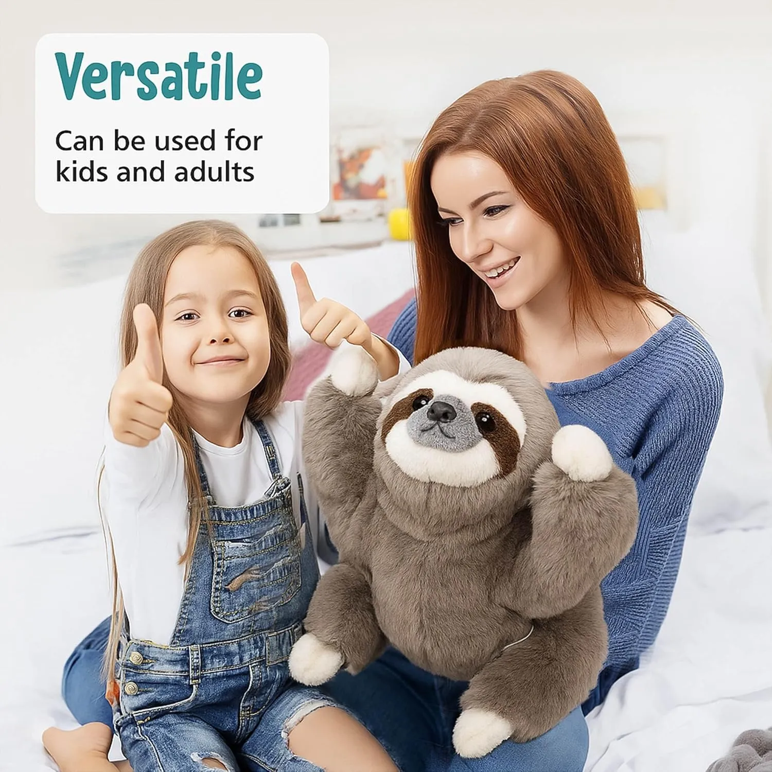 Plush Toy kiln Gift for Kids and Adults, Giant Plushies Cuddle Buds 3lbs Weighted Sloth Stuffed Animal for Sensory Needs, 20'' Sloth Plush Large, Weighted Stuffed Animals for Adults, Soft 