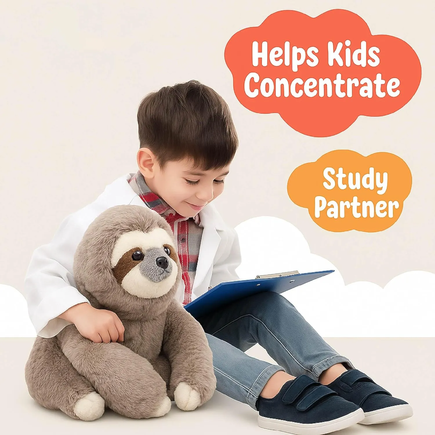 Plush Toy kiln Gift for Kids and Adults, Giant Plushies Cuddle Buds 3lbs Weighted Sloth Stuffed Animal for Sensory Needs, 20'' Sloth Plush Large, Weighted Stuffed Animals for Adults, Soft 