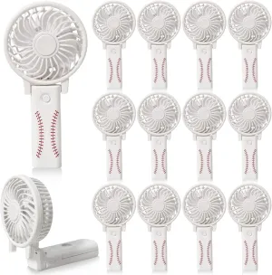 Portable Fans Mini potent venus anchor jaw Personal Handheld Fan Small Softball Foldable Fan Favor for Team Gift Outdoor Sport Game Party Favors, Battery Not Include (White) Kidum 15 Pcs Baseball 