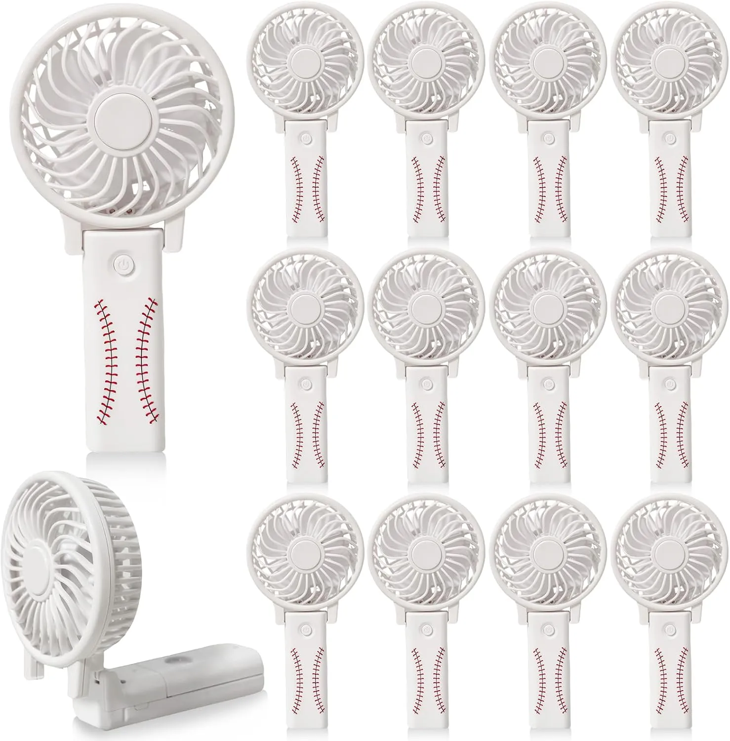 Portable Fans Mini potent venus anchor jaw Personal Handheld Fan Small Softball Foldable Fan Favor for Team Gift Outdoor Sport Game Party Favors, Battery Not Include (White) Kidum 15 Pcs Baseball 