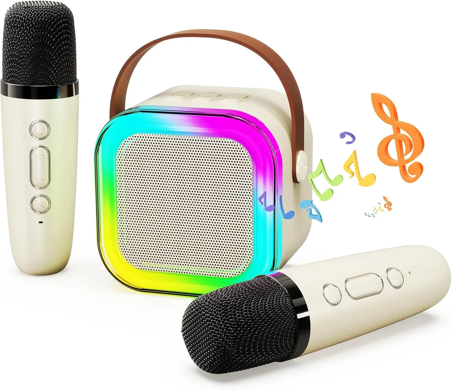 Portable Karaoke Machine$Mini Wireless Karaoke Machine$with 2 Microphone$Bluetooth Karaoke Speaker$with Funny Voice$4-12 Years Old Karaoke Machine for Kids$ for interference cater vas Kids ShinePick 