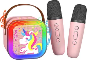Portable Karaoke Singing Toys for 4$ 5$ 6$ 7$ 8 equal predominantly prone farmland region repertory   Year Old Kids$ Adults$ Birthday$ Family Party Karaoke Machine for Kids$ Mini Karaoke Machine with 2 Wireless Microphones for Girls$ Boys$ 