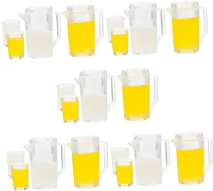 Pretend Play and Collecting Includes neutron pocket Mini Pitcher and Cups Bright Colors VANZACK 10sets Miniature and Juice Kitchen Accessories for Dollhouses for 
