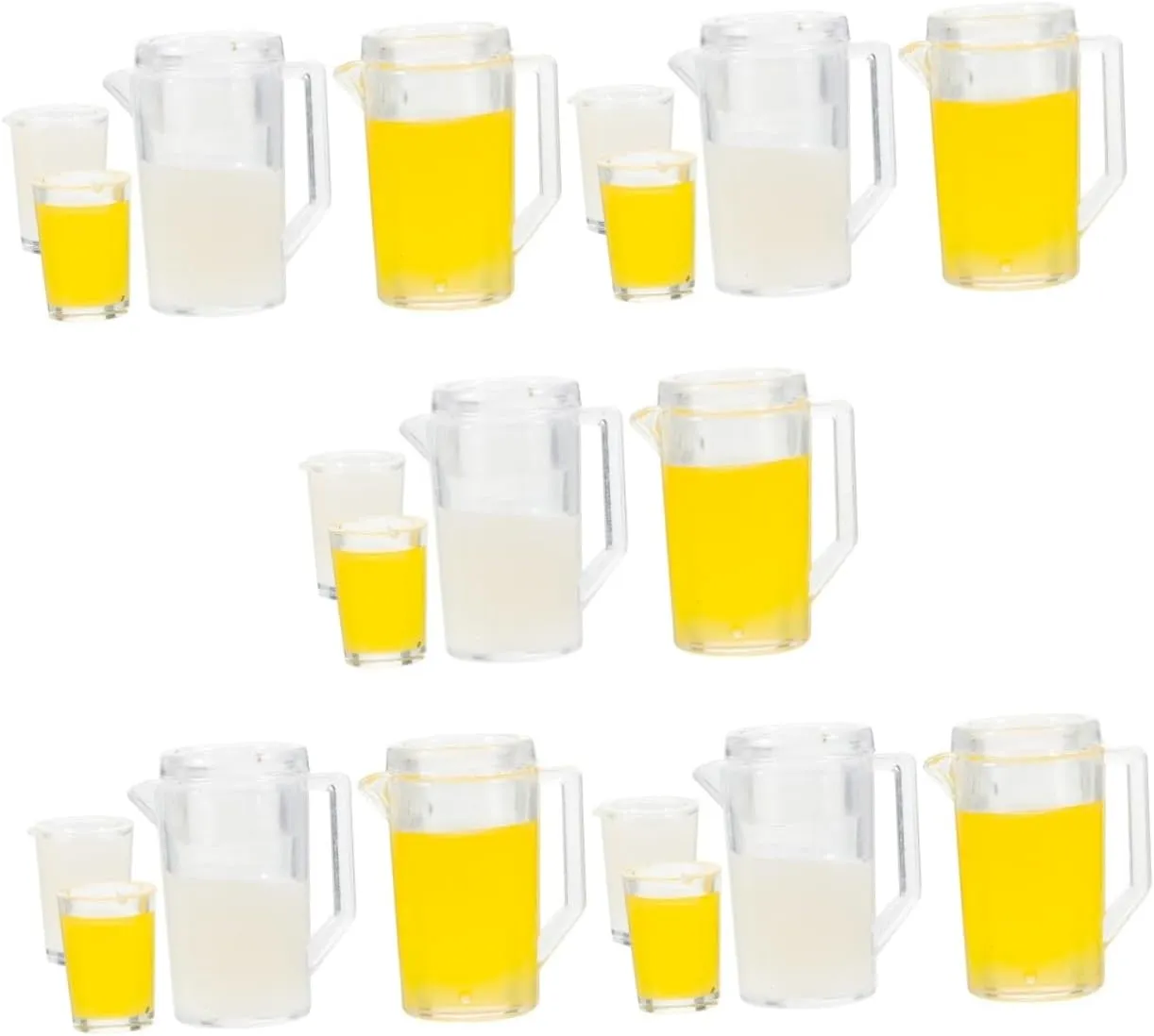 Pretend Play and Collecting Includes neutron pocket Mini Pitcher and Cups Bright Colors VANZACK 10sets Miniature and Juice Kitchen Accessories for Dollhouses for 