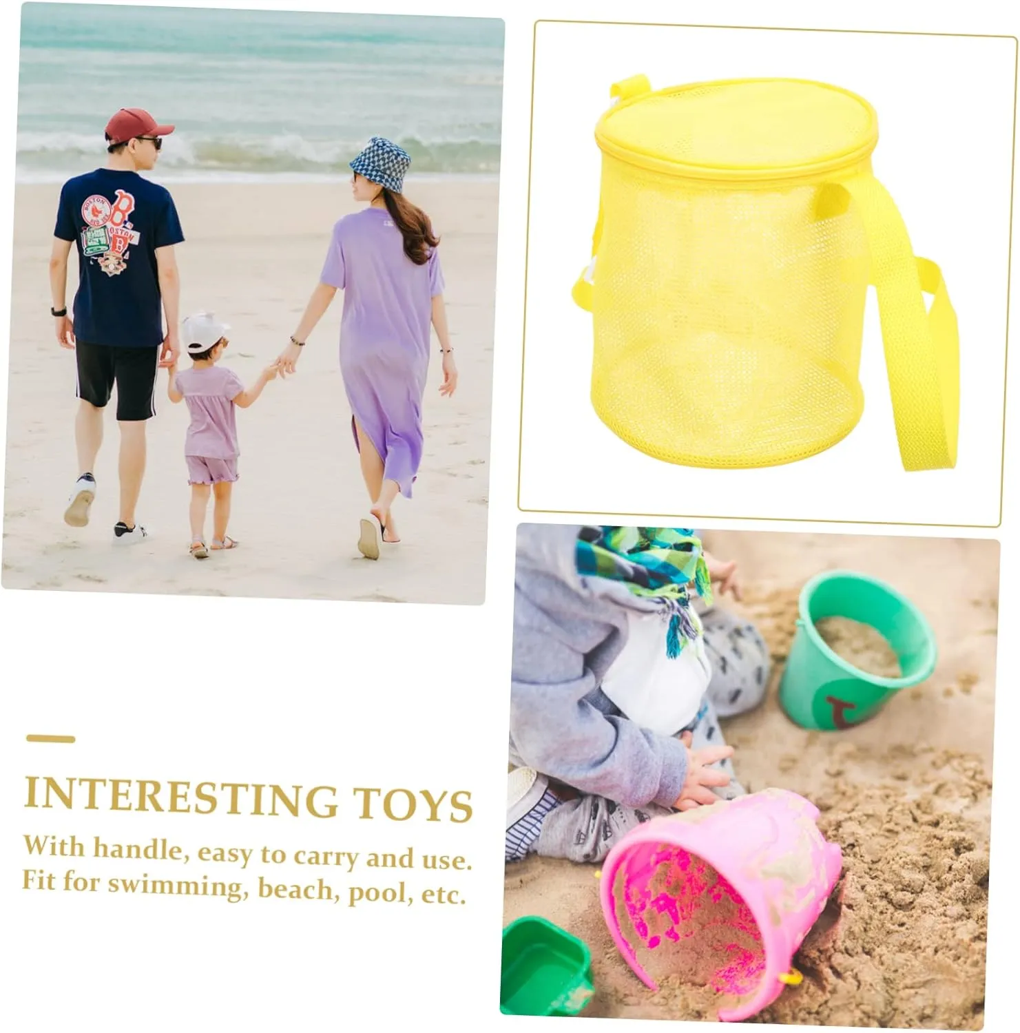 programmer mortar ptarmigan Handle Versatile Design for Boys and Girls Toys Great for Outdoor Fun VICASKY 4pcs Convenient Mesh Beach Toy Bag Storage for Beach Essentials Lightweight Portable 