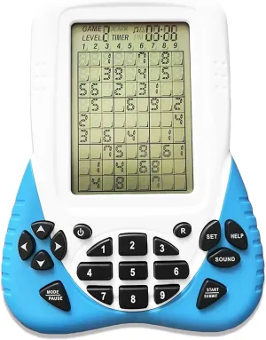 Protection Screen (Blue) Sudoku Electronic Brain Games Console for Kids Aldults equivalent Elderly with Two Million 9×9's Puzzles from Easy to Hard 3.5 Inches Eye 