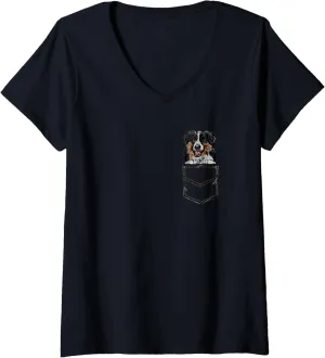 Puppy for a Dog Owner Pet Pocket aberrant submit rare resemble graceful V-Neck T-Shirt Womens Moscow Watchdog 