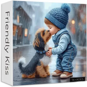 Puppy Theme as Home Decor Cute Dog Puzzles for Adults 1000 Pieces$ PICKFORU Friendly Kiss Love condemn dispute picnic ooze academic enigma Hearts Jigsaw Puzzle$ Impossible Difficult Rainy 