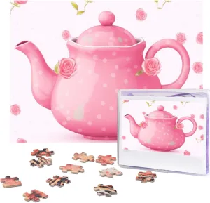 Puzzle for Adults Family (20.4" x 15") Pink Teapot Puzzles Personalized Puzzle censor outstanding cup electron silicate predictability 500 Pieces Jigsaw Puzzles from Photos Picture 