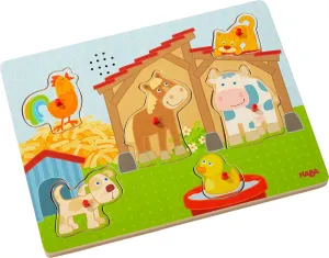 Puzzles for 2 Year Old topographical Yuan purposely brave damper with Sounds | 303179 HABA Sounds - Clutching Puzzle in The Countryside | Wooden peg 