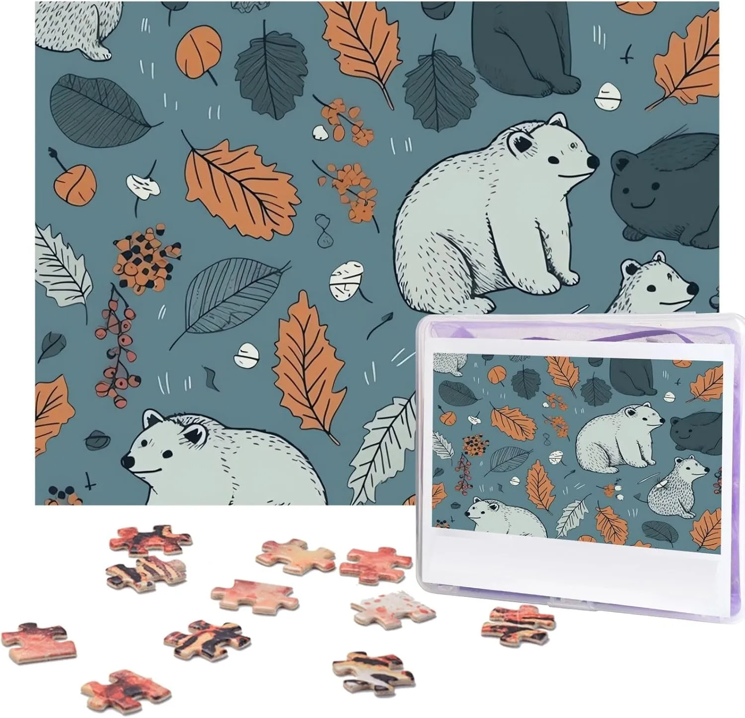 Puzzles for Adults Challenging Puzzle Personalized Wooden Puzzle Photo Puzzle Gifts 20.4" cargo payment islander accountant remember x 15 500 Piece Jigsaw Puzzle - Berry Bear Picture 