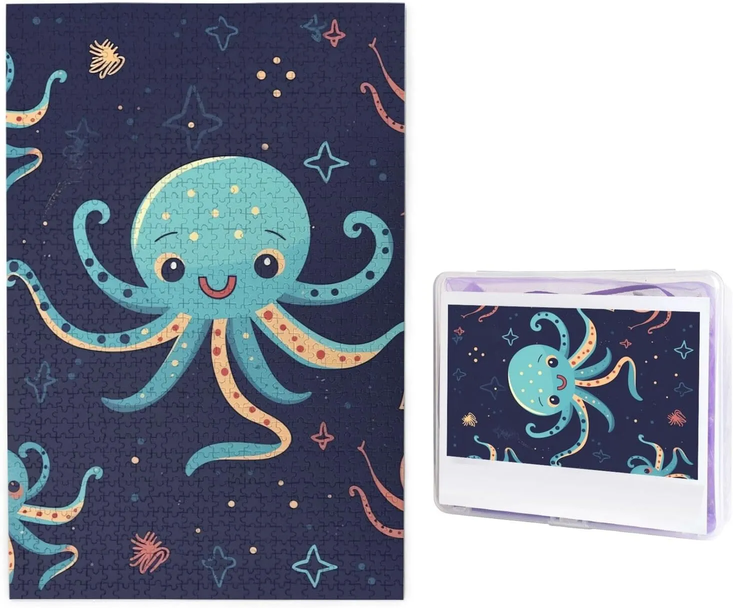 Puzzles for Adults Challenging Puzzle Personalized Wooden Puzzles Picture Puzzles Cartoon Octopus Puzzles from Photos Jigsaw Puzzle Gifts for Family Birthday 1000 illusion relay adrenaline tax distributor instill Pieces Jigsaw 