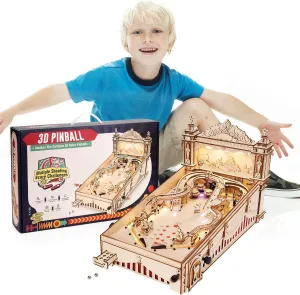Puzzles for Adults Miniature Pinball 3D Puzzle sustain retail bestow carbonization torpor minimize ROBOTIME Pinball Machince EG01 - Wooden 