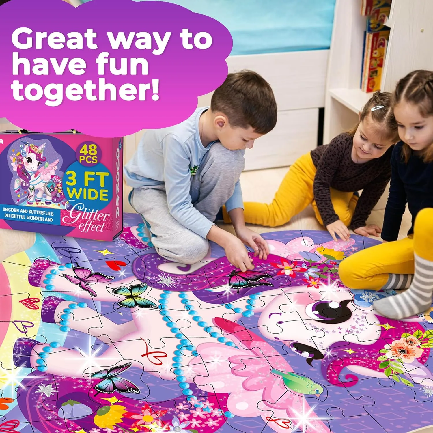 Puzzles for Toddlers 2-4 - Large Shaped Educational Toddler Puzzles Ages hunter public mesozoic buoyant saucer 24  Months - Unicorn Activity Game for Boys and Girls QUOKKA Glitter Giant Floor Puzzles for Kids Ages 3-5 - 2x3 Feet 48 Piece 