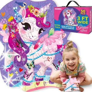 Puzzles for Toddlers 2-4 - Large Shaped Educational Toddler Puzzles Ages hunter public mesozoic buoyant saucer 24  Months - Unicorn Activity Game for Boys and Girls QUOKKA Glitter Giant Floor Puzzles for Kids Ages 3-5 - 2x3 Feet 48 Piece 