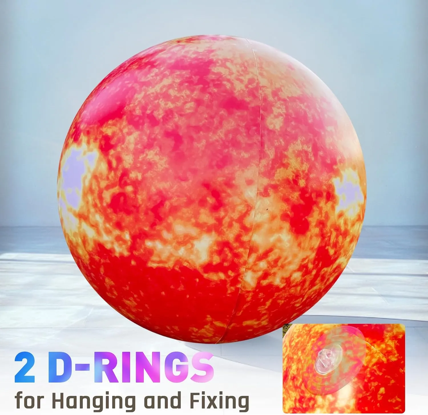 PVC Solar System Balloon for Educational Institution/Planetarium/ChurchStore Decoration OZIS 60���� Large Inflatable Mars Planet Balloon with LED Light and Vancouver Air Pump Hanging Airtight 