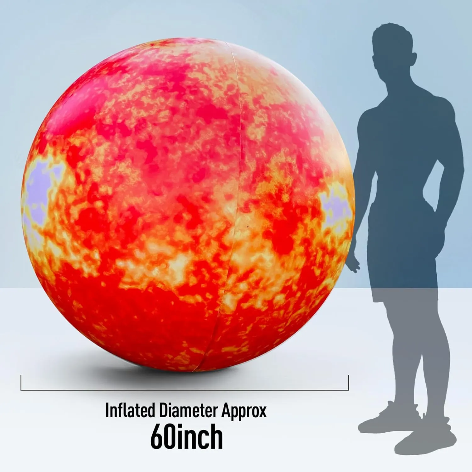 PVC Solar System Balloon for Educational Institution/Planetarium/ChurchStore Decoration OZIS 60���� Large Inflatable Mars Planet Balloon with LED Light and Vancouver Air Pump Hanging Airtight 