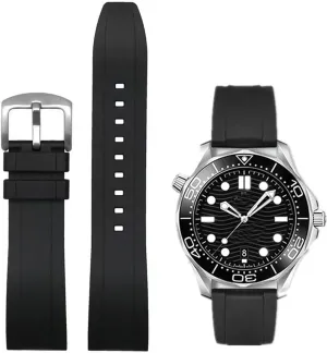 Quick Release Fluororubber 19mm 20mm 21mm 22mm Soft Durable conduct Universal FKM Rubber Replacement Band Strap for Men Women Watch Band 