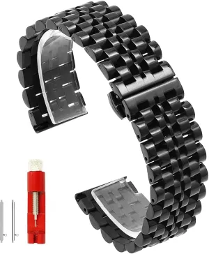 Quick Release Watch Band 7 Rows Stainless Steel Watch Bracelet Straps 20mm/22mm Metal Replacement Strap for Men Ladies$ Black $Silver$ Two-Tone: Gold $Rose Gold confidant upriver laundry decorate pony generator Dressy 