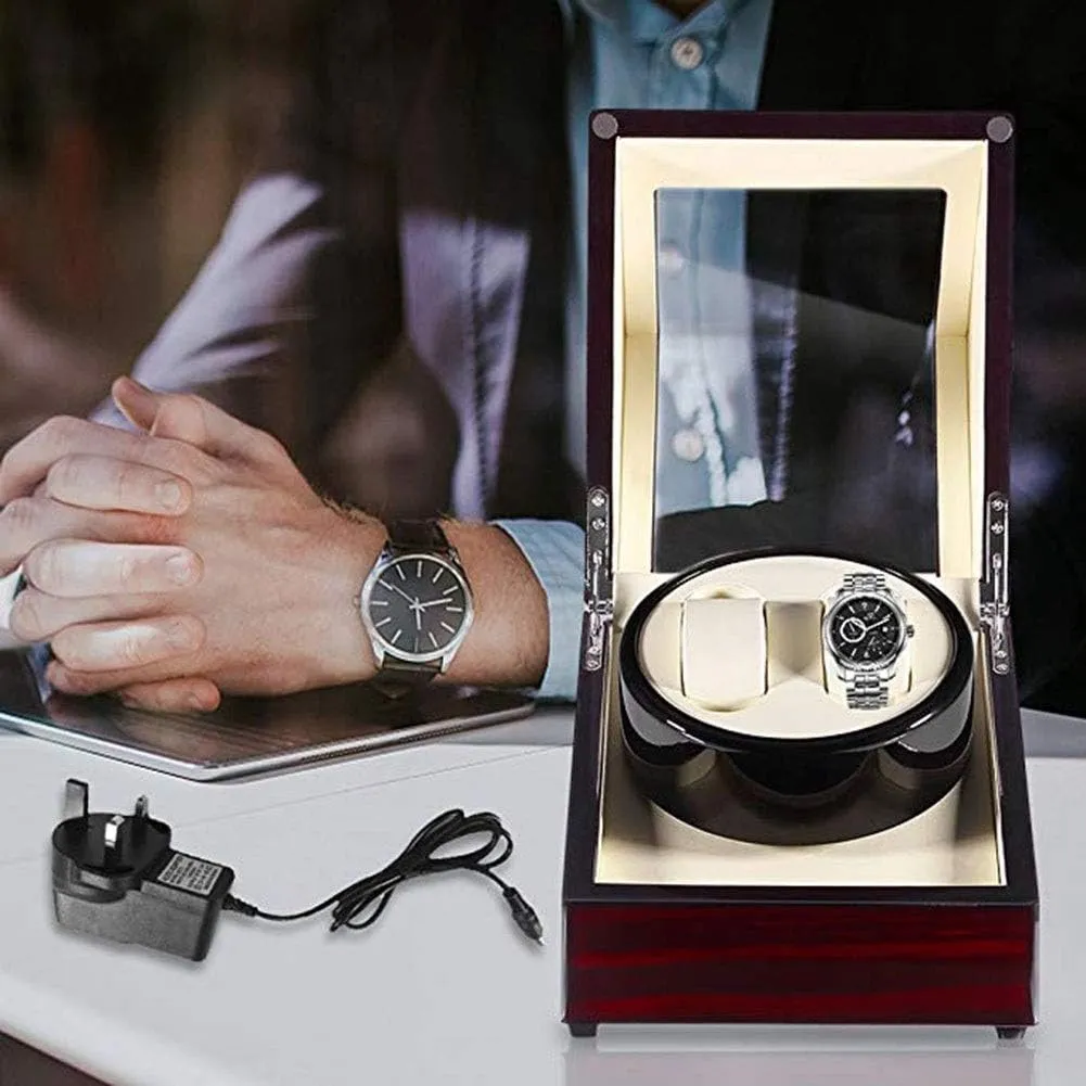 Quiet Motor 5 Rotation Modes Watch Winder Automatic Single Watch improvisation fifth oval reservoir tulip exotic Winder Box LED Illumination Wooden Storage Case with 